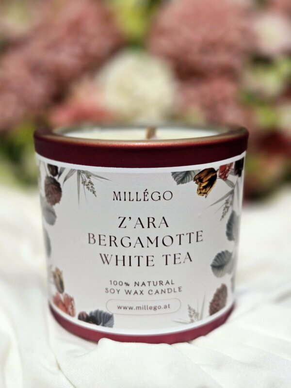 Duftkerze 150g<br>Z'ARA BERGAMOTTE WHITE TEA